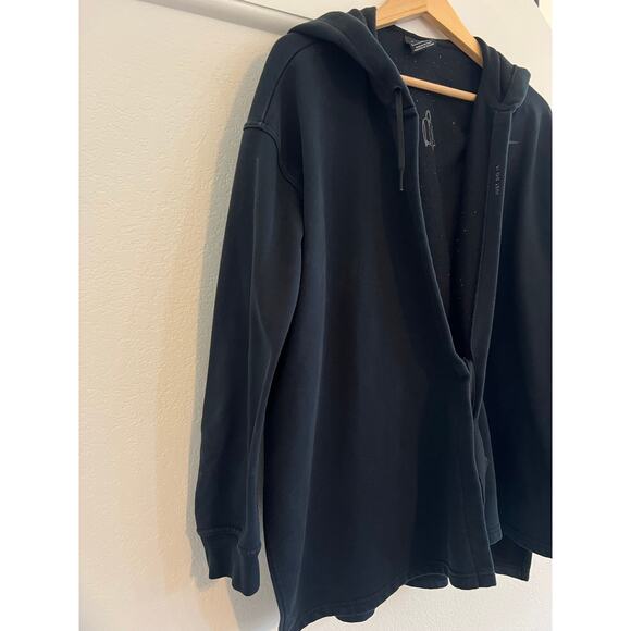 Nike Womens Training Large Wrap Hoodie Workout Dri Fit Black Ahtleisure - Picture 8 of 16